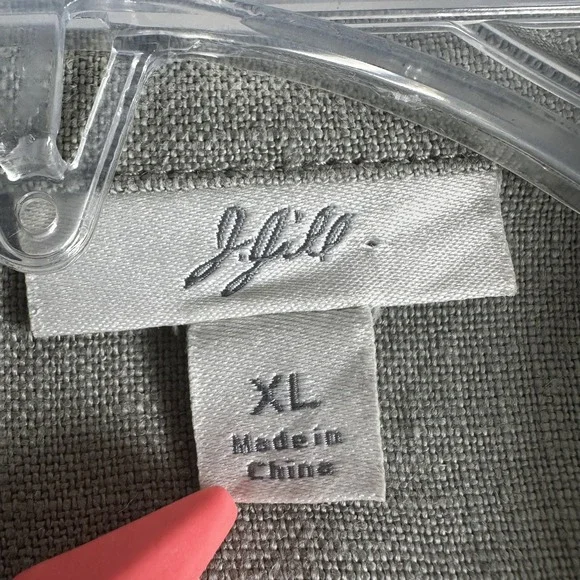 J. Jill Sage Green 100% Linen Embroidered Button Up Jacket Womens XL Lagenlook - Picture 5 of 12